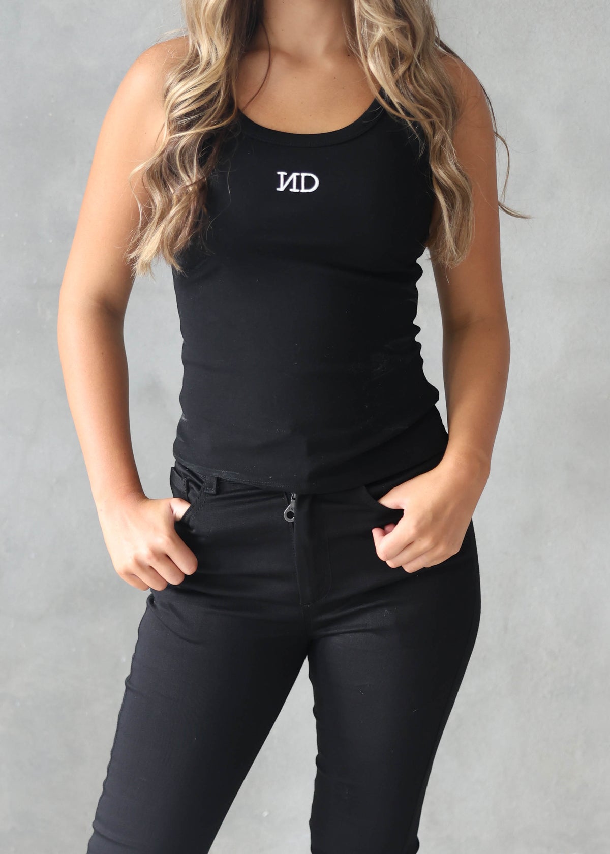 Black Stretch Zip Up Jeans