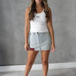 Down Side Up Mini Denim Skirt
