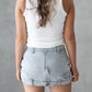 Down Side Up Mini Denim Skirt