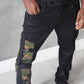 New Black Stretch Cargo Camouflage Jeans