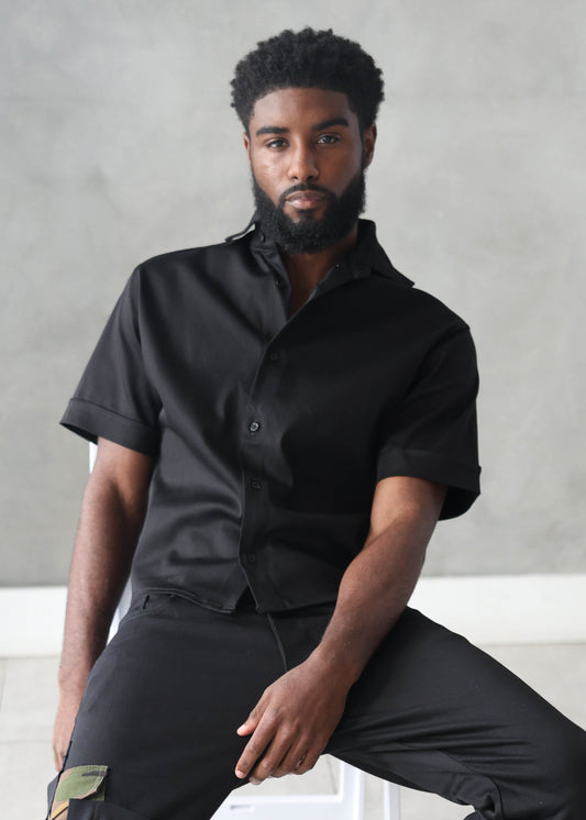 Button Down Box Cut Denim Shirts