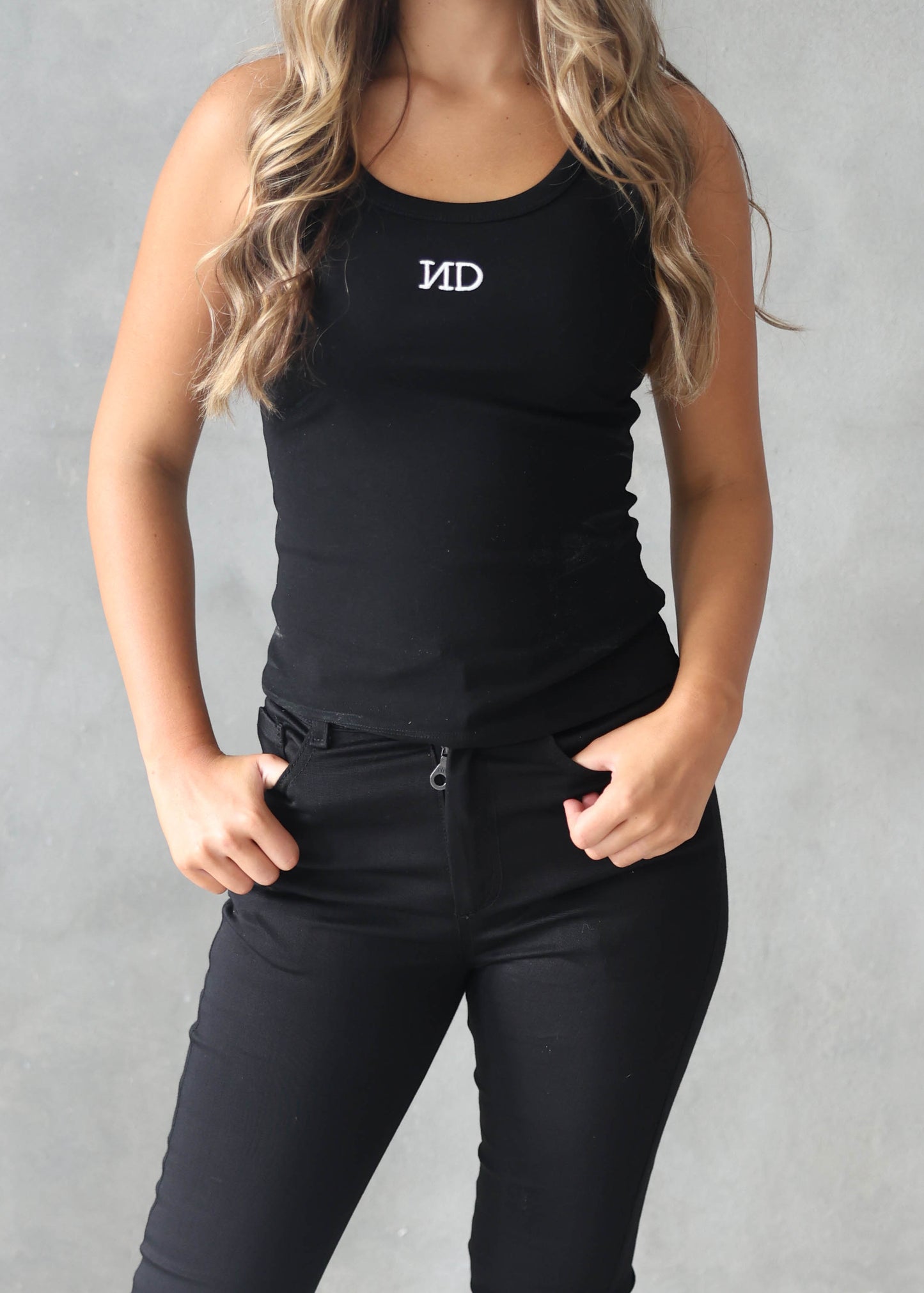Black Stretch Zip Up Jeans