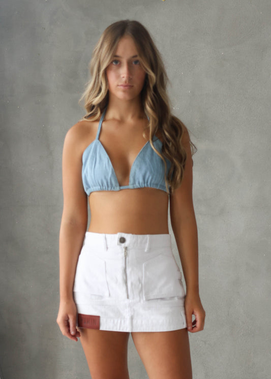 Denim Bikini Top