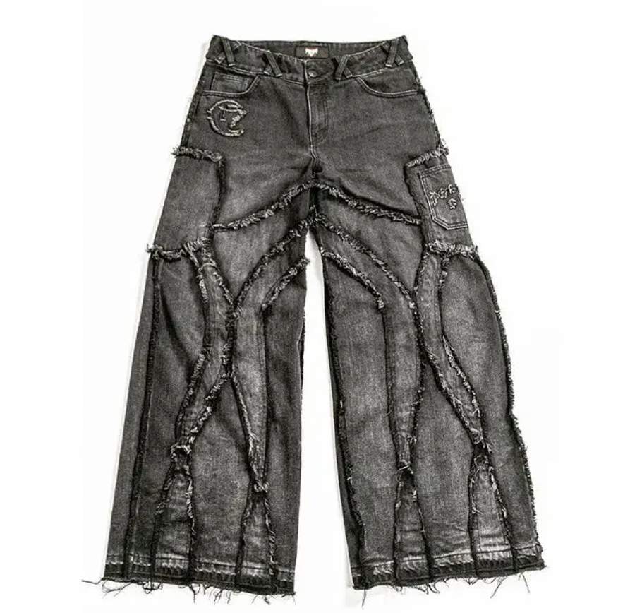 Distressed Washed Gothic Jeans